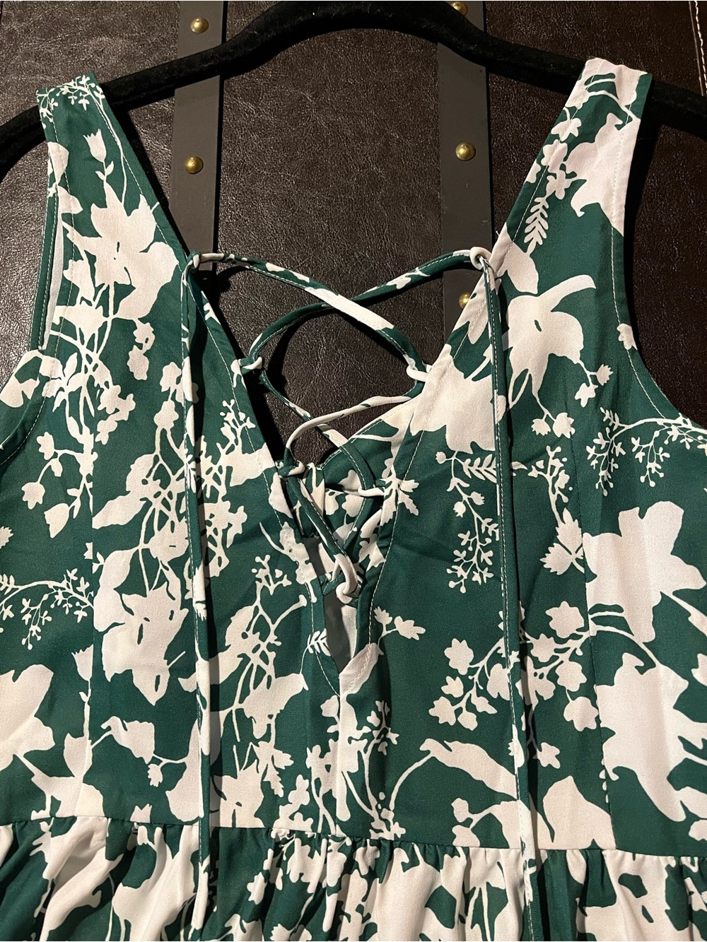 Halara NWT Green & White Floral Tiered Sundress - Picture 6 of 9